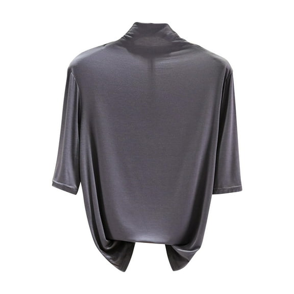 HAiming Womens Tops Mock Turtleneck Half Sleeve Soft Stretchy Basic Clothes Elbow Length Base Layer Blouse