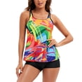 thumbnail image 2 of LEEYNEER Women‘s Bikini Swimsuits Sets  Thong Bikini Sets Casual Sling Sexy Printing Split Two Piece Beachwear Swimdress Swimwear Bikini Sets for Women Yellow L, 2 of 6