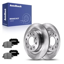 AutoShack 11.34" (288 mm) Rear Solid Brake Rotors   Ceramic Brake Pads | Replacement for 2016-2022 Chevrolet Malibu | 6-PC Brake Kit