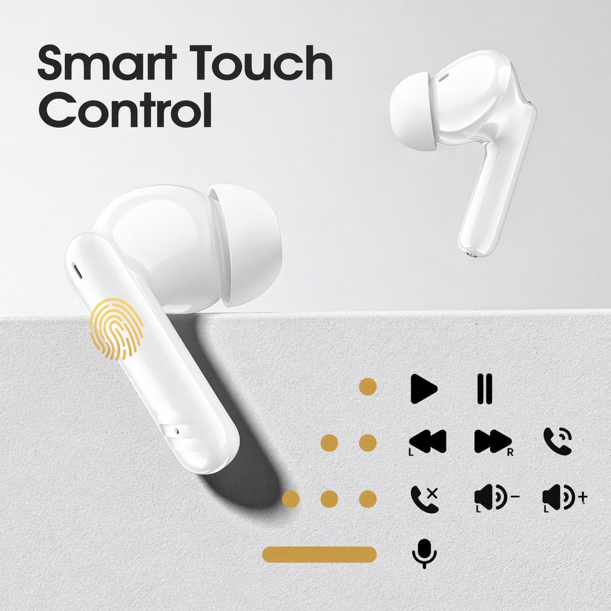 WeurGhy Wireless Earbuds, Noise Cancelling, 46H Playtime, White photo 8