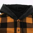 thumbnail image 5 of LNZGNM Men's Flannel Shirt Jacket Sherpa Lined Plaid Jackets Coat Thick Warm Plaid Shirt Jackets Button Up Winter Coats with Pocket, Yellow 3XL, 5 of 6
