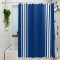thumbnail image 3 of Blue Striped Waterproof Shower Curtain, 48"x72" Washable Polyester Fabric Shower Curtains for Bathroom, Farmhouse Blue White Stripes Decorative Bathtub Curtain Sets with Hooks, 3 of 9