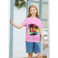 thumbnail image 5 of Aideaone Girls Kids Shirts Tie Dye T-shirt Casual Short Sleeve Crewneck Tee Top Size 5-12, 5 of 6