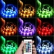 thumbnail image 2 of Tira de luces LED flexibles que funcionan con pilas, 6,6 pies/3,3 pies, 2 m/1 m, RGB SMD5050, resistente al agua, kit de tira de luces LED que cambian de color para el hogar, el dormitorio, fiestas,, 2 of 7