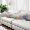 thumbnail image 2 of Orange Navy Blue Coral Throw Pillow Covers, Summer Beach Coastal Rustic Soft Breathable Pillow Cases with Invisible Zipper for Sleeping, Long Body Pillowcases for Couch Bed Sofa Chair 20x54 Inches, 2 of 9