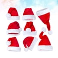 thumbnail image 4 of 6 piezas de felpa suave gorro de Papá Noel espesar sombreros de Navidad sombreros de Santa para adultos tocados decoraciones favores de fiesta para Navidad, 4 of 5