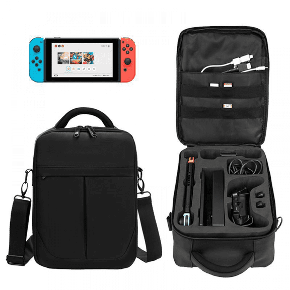 Funda de transporte impermeable para Nintendo Switch/OLED/Lite con compartimento protector rígido de EVA y correa ajustable para el hombro