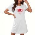 thumbnail image 2 of Jgppe Robe de Nuit pour Femmes Saint-Valentin Imprimée Manches Courtes Col Rond, 2 of 3