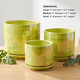 thumbnail image 5 of BUYMAX Plant Pots, 4+5+6 inch Pots for Indoor Plants,Ceramic Planter Pot with Drainage Hole,Flower Pots for Succulent Cactus,Set of 3 - Rainbow Pearl Glaze Green, 5 of 7