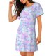 thumbnail image 2 of Balery Rainbow Scales Camisón de manga corta con cuello redondo para mujer, cómodo y elegante., 2 of 6