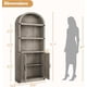 thumbnail image 3 of Librería Arqueada de 5 Estantes con Puertas, Librero Alto de Estilo Campestre para Oficina en Casa, Estante de Exhibición de Madera, 3 of 8