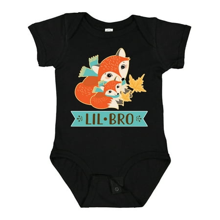 

Inktastic Little Brother Woodland Fox Lil Bro Gift Baby Boy Bodysuit