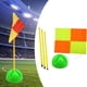 thumbnail image 1 of Bandera de esquina de fútbol, accesorios de entrenamiento para campo de fútbol, suministros de equipo de bandera deportiva, práctica multiusos Poste de 15 m con base verde., 1 of 8