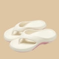 thumbnail image 5 of Mens Womens Unisex EVA Flip Flops Thong Sandals Platform Summer Beach Shoes Non Slip Waterproof Quick Dry Comfortable Arch Support Cushioned White,Size 5.5-6, 5 of 6