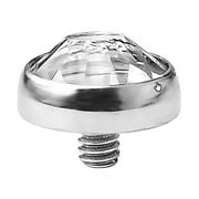 316L Internally Threaded Surgical Steel Gem Set Flat Bottom Dome for Anchors 14g 4mm Dermal top HO1552