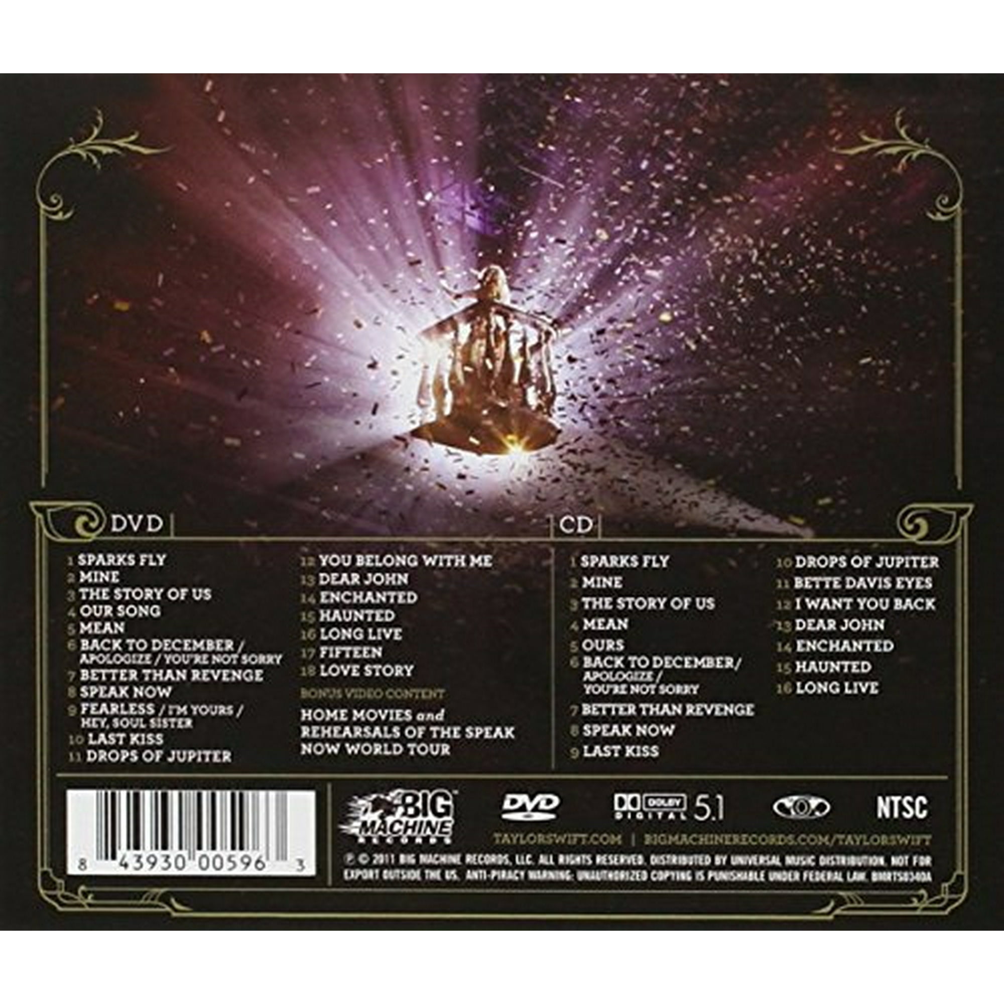 Taylor Swift World Tour Live Speak Now Cd Walmart Canada