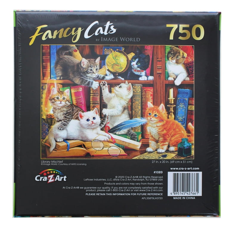 Cra-Z-Art Fancy Cats 750 Piece Jigsaw Puzzle - Library Mischief