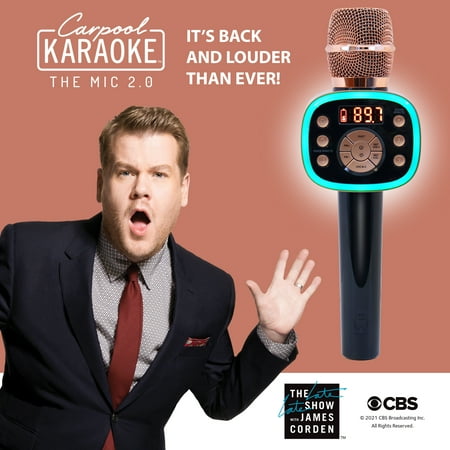 Singing Machine Bluetooth Carpool Karaoke Microphone 2.0, Stand Alone Mic, CPK565RD, Rose Gold