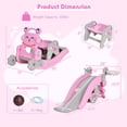 thumbnail image 3 of Honeyjoy 4-in-1 Rocking Horse & Slide Set Toddler Slide Toy with Basketball Hoop Pink, 3 of 9