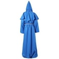 thumbnail image 2 of ZQUUVOU Women's and Men's Hooded Cloak Long Sleeve Robe Cape Gothic Medieval Style Top for Theatrical Performances Blue, 2 of 3
