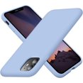 thumbnail image 1 of Funda de silicona ultradelgada para iPhone 11, resistente a golpes y con forro de microfibra suave antiarañazos, 6,1 pulgadas, color azul claro., 1 of 8