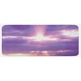 thumbnail image 1 of Landscape Kitchen Mat, Sunburst on Cloudy Sky Rainy Weather Romantic View Valentin's Day Picture Print, Plush Decorative Kitchen Mat with Non Slip Backing, 47" X 19", Purple White, by Ambesonne, 1 of 1