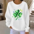 thumbnail image 2 of Saint Patricks Day Outfit Women Ribbed Long Sleeve Tops Green Irish Shamrock Print Sweatshirt Drop Shoulder Casual Pullover, 2 of 6