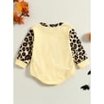 thumbnail image 3 of Inevnen Baby Girl Boy Romper, Long Sleeve Round Neck Halloween Pumpkin Print Loose Romper, Yellow, 3 of 8