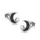 thumbnail image 1 of Pendientes de Luna con Diamantes de imitación Yashi joyería Color oro rosa acero Negro para mujer E18011, 1 of 5