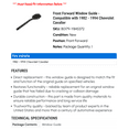 thumbnail image 2 of Front Forward Window Guide - Compatible with 1982 - 1994 Chevy Cavalier 1983 1984 1985 1986 1987 1988 1989 1990 1991 1992 1993, 2 of 2