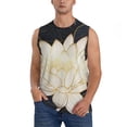 thumbnail image 2 of Lsque Golden Lotus Print Men's Cotton Blend Sleeveless Muscle Shirts (S-3XL)- Moisture Wicking, Odor Protection, UPF 30+,Large, 2 of 8
