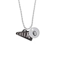 thumbnail image 2 of Delight Jewelry Acrylic 1.25" Black Cheer Megaphone Silvertone Script Initial Disc - O - Charm Necklace, 20"+3", 2 of 4