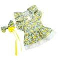 thumbnail image 1 of Ensemble de Vêtements pour Animaux de Compagnie, Robe pour Chien avec Manches Style Princesse et Imprimé Floral, Coiffe d'Été pour Chat, Lavable et Portable, 1 of 8