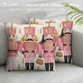 thumbnail image 3 of GOSMITH  Pink Christmas Pillow Covers Christmas Pillows Decorative Throw Pillows Cases Farmhouse Christmas Tree Santa Nutcracker Christmas Decorations Holiday Decor, 3 of 5
