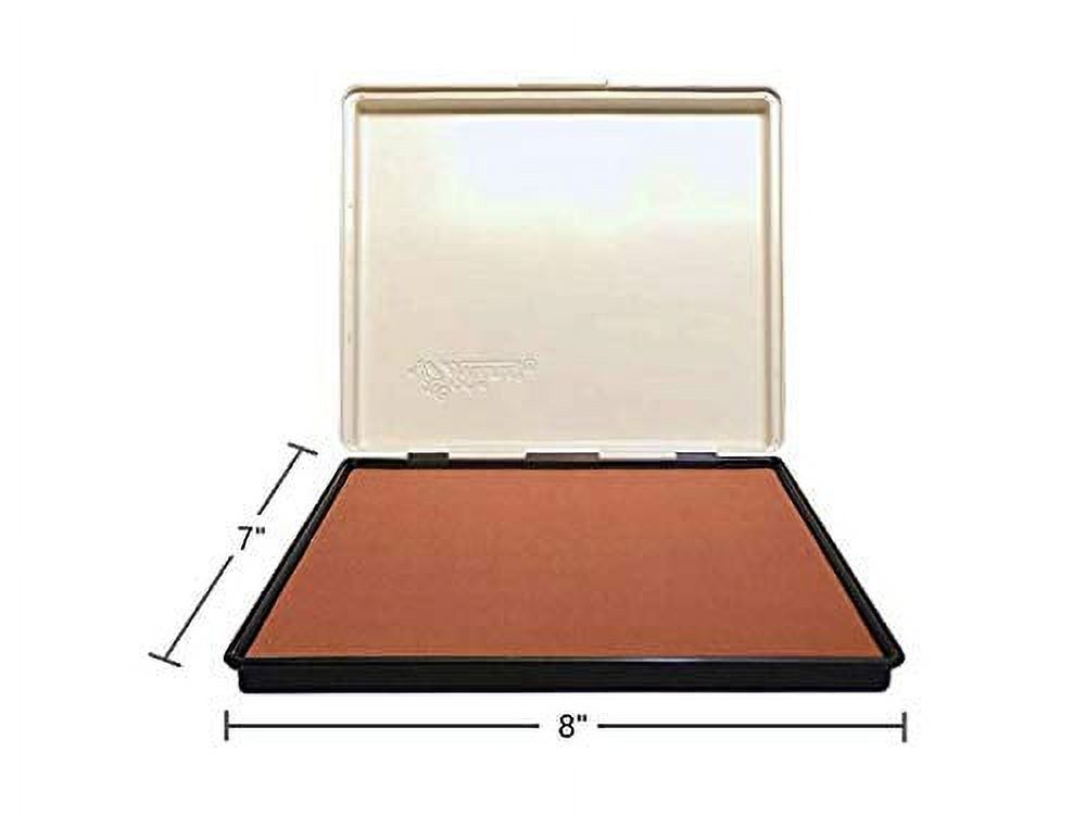 Infusion 7" x 8" Extra Large Industrial Stamp Ink Pad, Your Go to Large Stamp Ink Pad for Bright Color, Even Coverage and Durability, Light Brown Stamp Pad