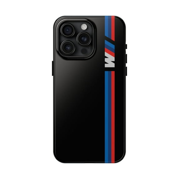 iPhone Tough Case - M Performance TriColor Stripe Design BMW Racing Car V - iPhone 15 Pro Max