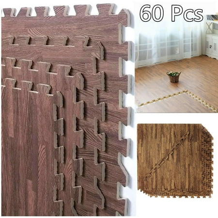 60 Pieces Printed Wood Grain Interlocking Foam Mats Wooden Puzzle 60 Pieces Printed Wood Grain Interlocking Foam Mats Wooden Puzzle Exercise Mat With Eva