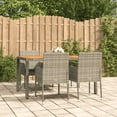 thumbnail image 1 of vidaXL 5 Piece Garden Dining Set with Cushions Grey Poly Rattan, 1 of 5