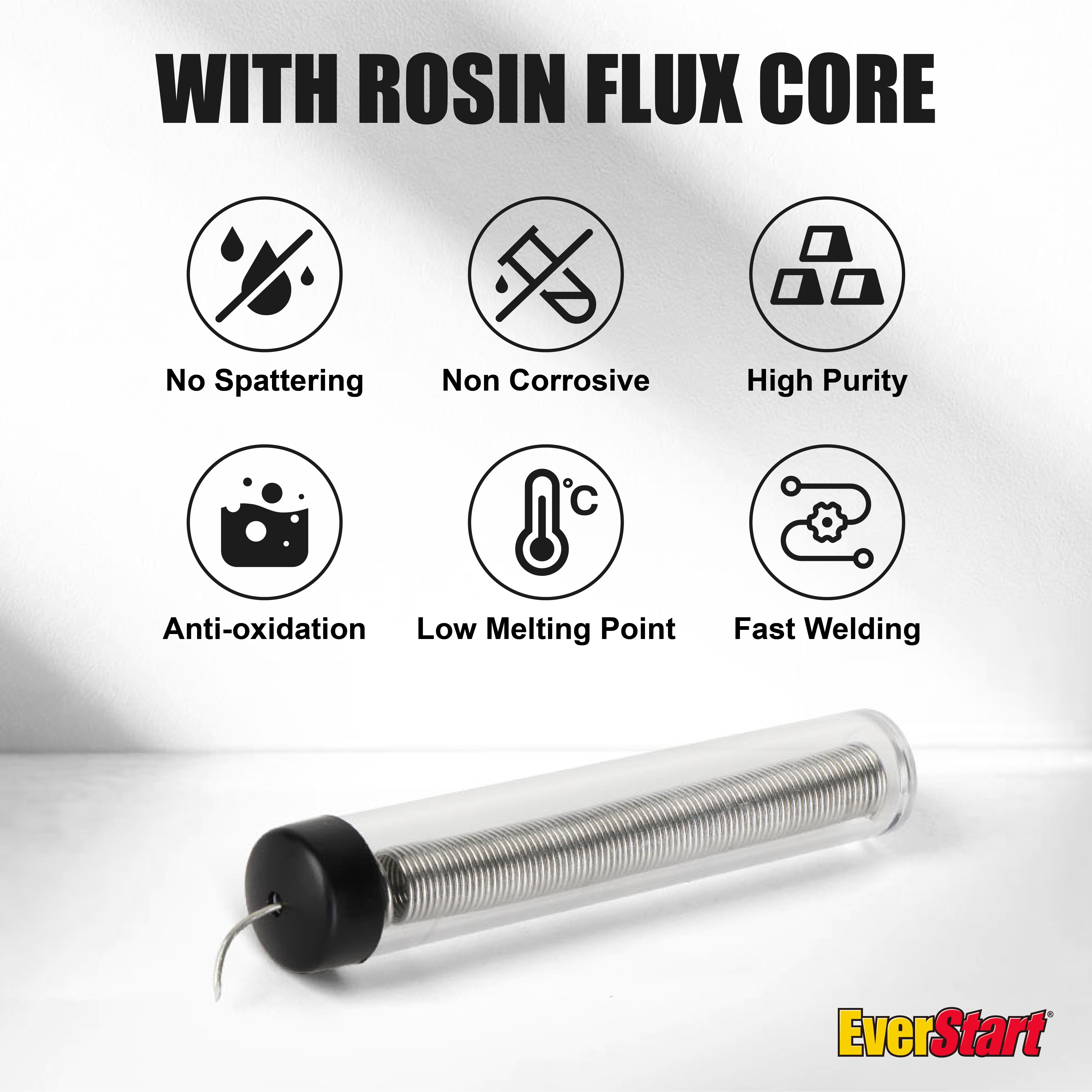 EverStart 0.28OZ Tin Rosin Core Solder Universal with Dispensing Tube, Automotive Electrical Parts