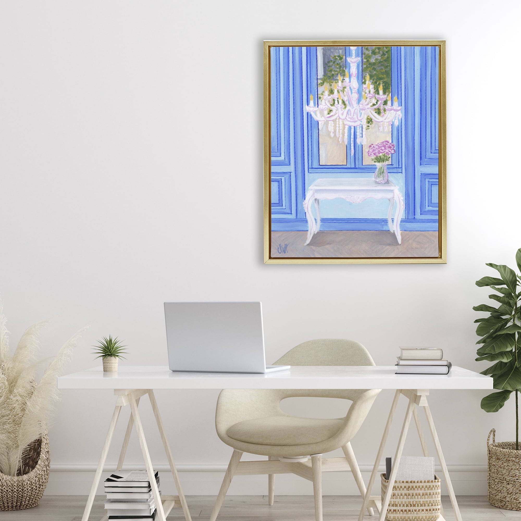 Stupell Industries French Window Architecture Gold Framed Floater Canvas Wall Art, design by Sarah Waldron Kimball