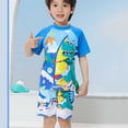 thumbnail image 5 of ITSAME Boys Split Swimsuit 3-Piece, Quick-Dry Print Top and Swim Trunks with Swim Hat Summer Fashion Surfing Swimwear Gray 2-3T, 5 of 7