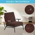 thumbnail image 3 of 4 Pack 100% Waterproof Patio Sofa Cushion Covers, Stretch Outdoor/Indoor Individual Seat Cushion Cover Furniture Protector Sofa Slipcover, Brown, 3 of 7