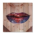 thumbnail image 3 of Designart 'Beautiful Women Lips With Red and Blue Lipstick' Modern Print on Natural Pine Wood, 3 of 5