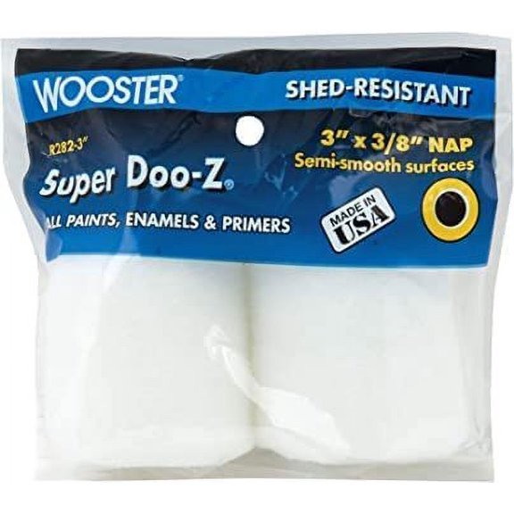 Wooster Brush R282-3 Deluxe Trim Roller, 2-Pack Refill, 3/8-Inch Nap, 3-Inch - SET 2 2 SET