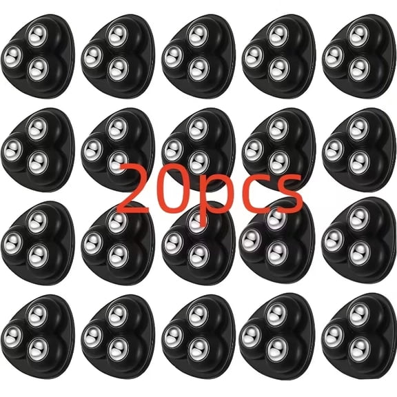 20 Pack Self Adhesive Caster Wheels 1 Inch for Furniture Mop Bucket, Load Capacity 28LBS Per Wheel, Low Profile Swivel Wheels for Small Appliance Storage Bins(Black)
