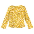 thumbnail image 3 of LTTVQM Girls Color1 Shirt Long Sleeve 3-4 Casual Winter Floral Print Tunic Tops Loose Fit Crew Neck Pullover Soft Shirts Yellow 3-4 Years, 3 of 4