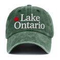 thumbnail image 2 of Lake Ontario Baseball Hat Unisex Adjustable Dad Cap Classic Embroidered Lettering Cotton Sun Hat Great Lakes Casual Outdoor Headwear, 2 of 6