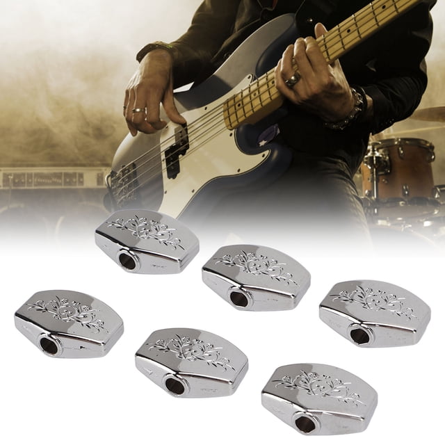 Machine Head Knob, Sturdy Carved Tuning Peg Tuners Button 6Pcs Shiny for Folk Electric Guitars