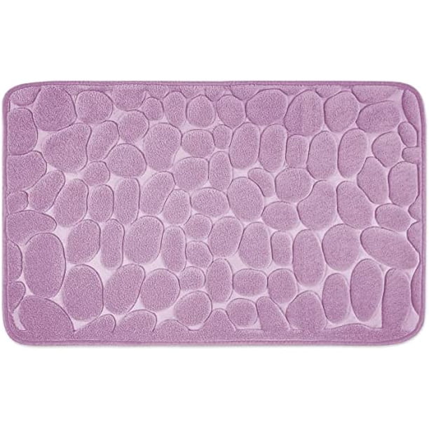 Alfombra de baño de espuma viscoelástica antideslizante, color violeta, 50 x 80 cm