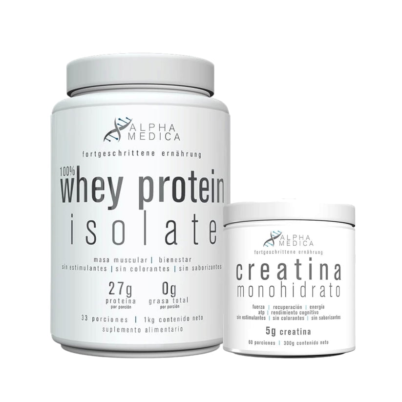 Pack Proteina 100% Whey Protein Isolate + Creatina 300Gr - Alpha Medica